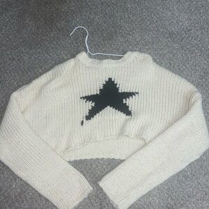 Cropped star sweater